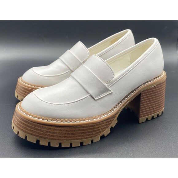 New MIA White Platform Dalilah Lug Sole Funky Chunky Loafers Women’s Size 6 - Picture 11 of 15